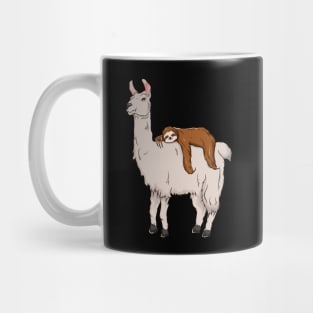 Cute & Funny Sloth Sleeping on Llama Friends Mug